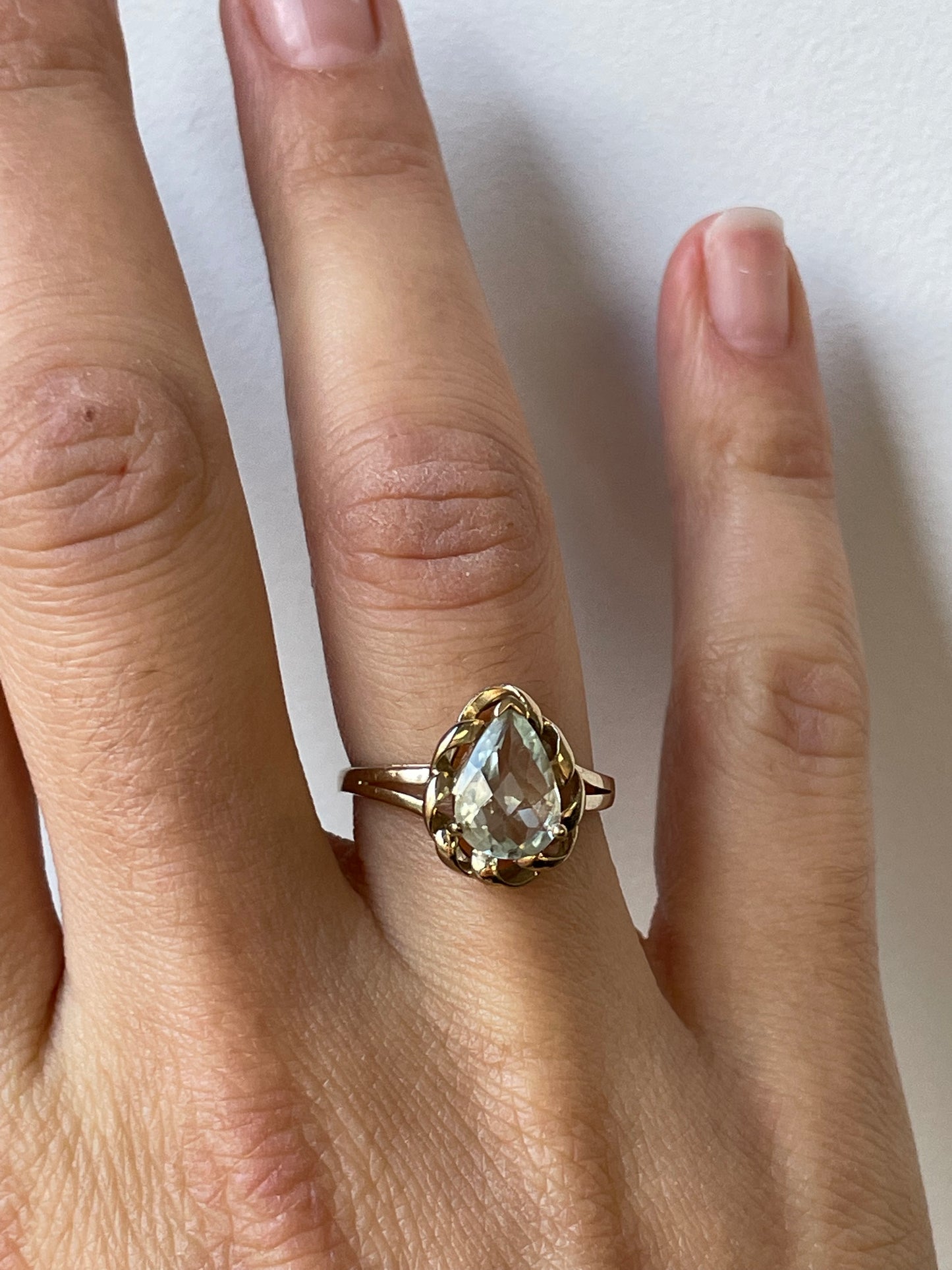 Moissanite tear drop ring - The Goldfinch Collection