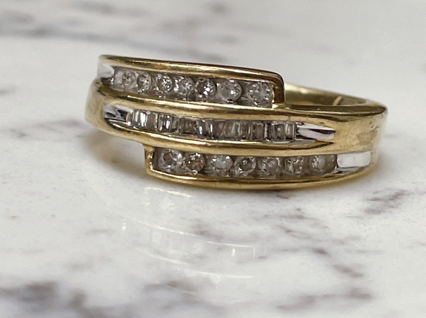 9ct gold and diamond layered ring - The Goldfinch Collection