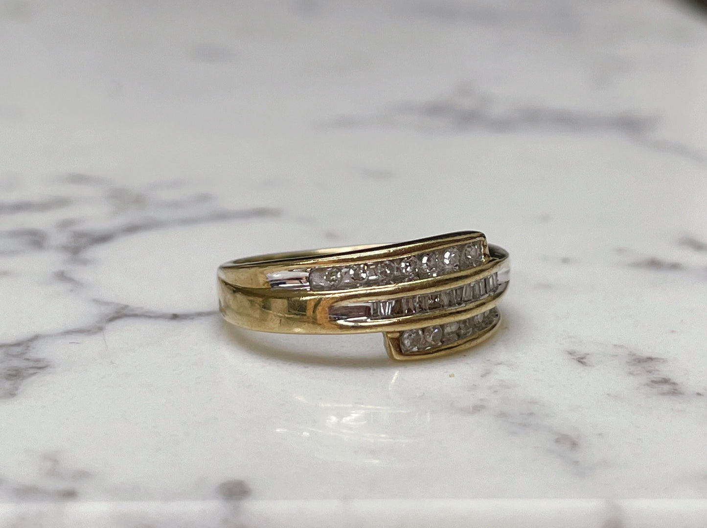 9ct gold and diamond layered ring - The Goldfinch Collection