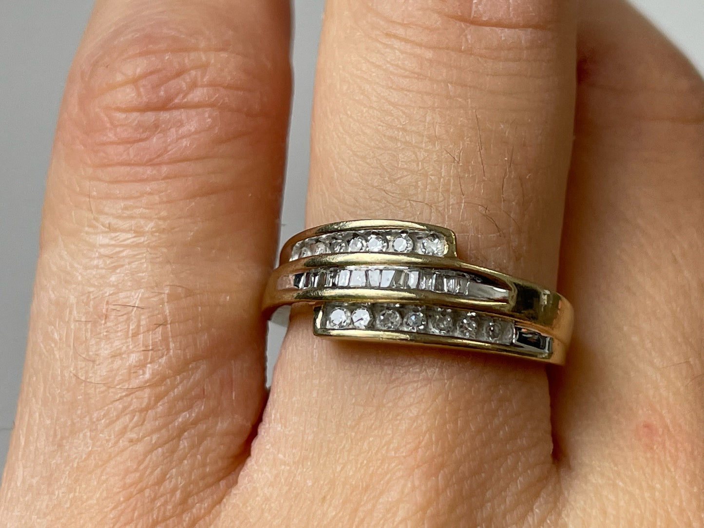 9ct gold and diamond layered ring - The Goldfinch Collection