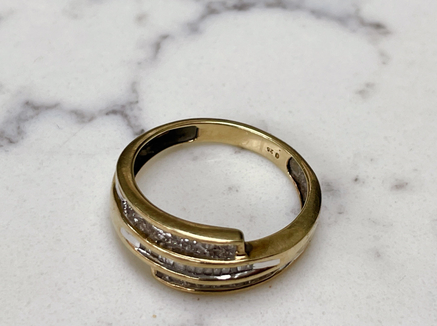 9ct gold and diamond layered ring - The Goldfinch Collection