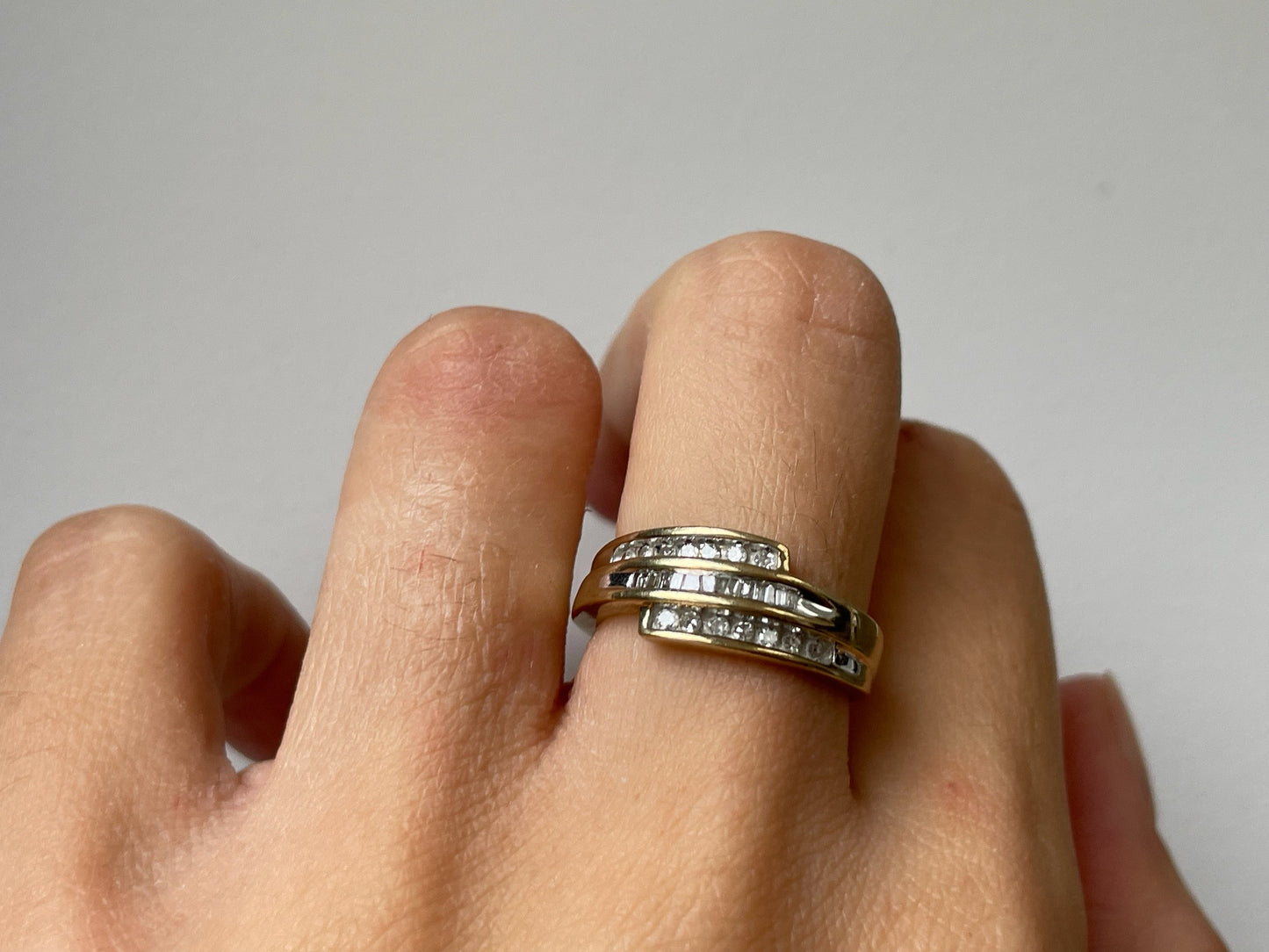 9ct gold and diamond layered ring - The Goldfinch Collection