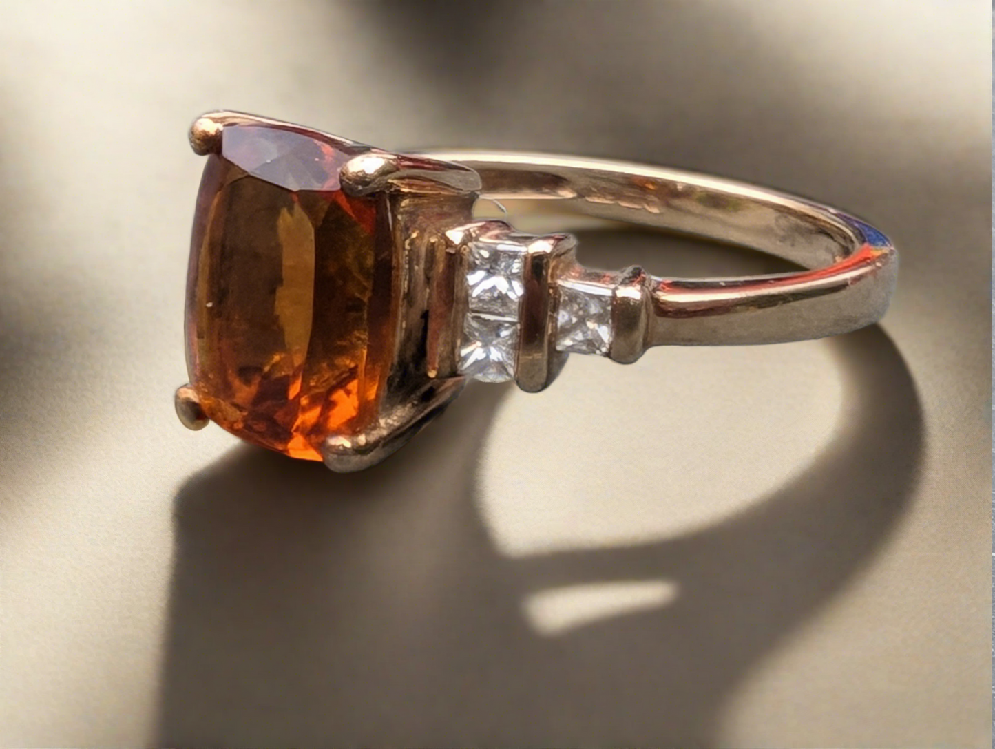 9ct Gold ring with Orange Topaz - The Goldfinch Collection