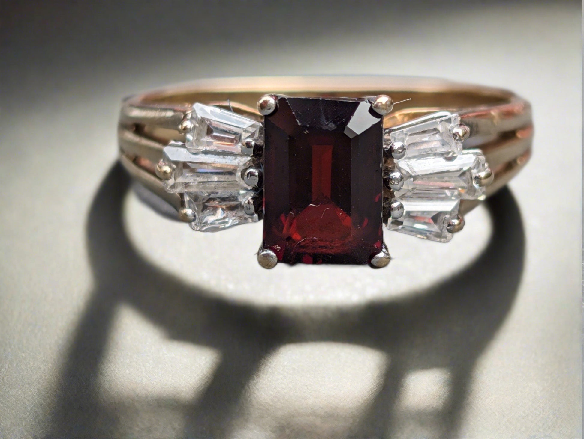 9ct gold red garnet gold ring - The Goldfinch Collection