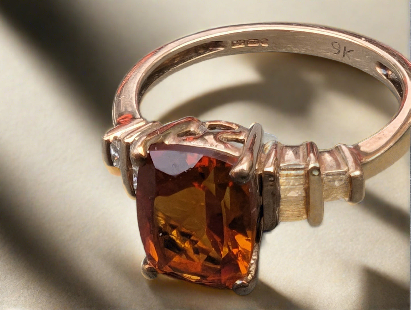 9ct Gold ring with Orange Topaz - The Goldfinch Collection