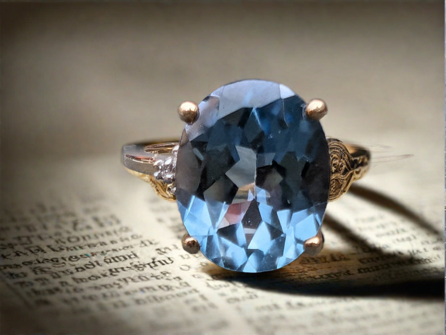 9ct Gold Blue Topaz Ring - The Goldfinch Collection