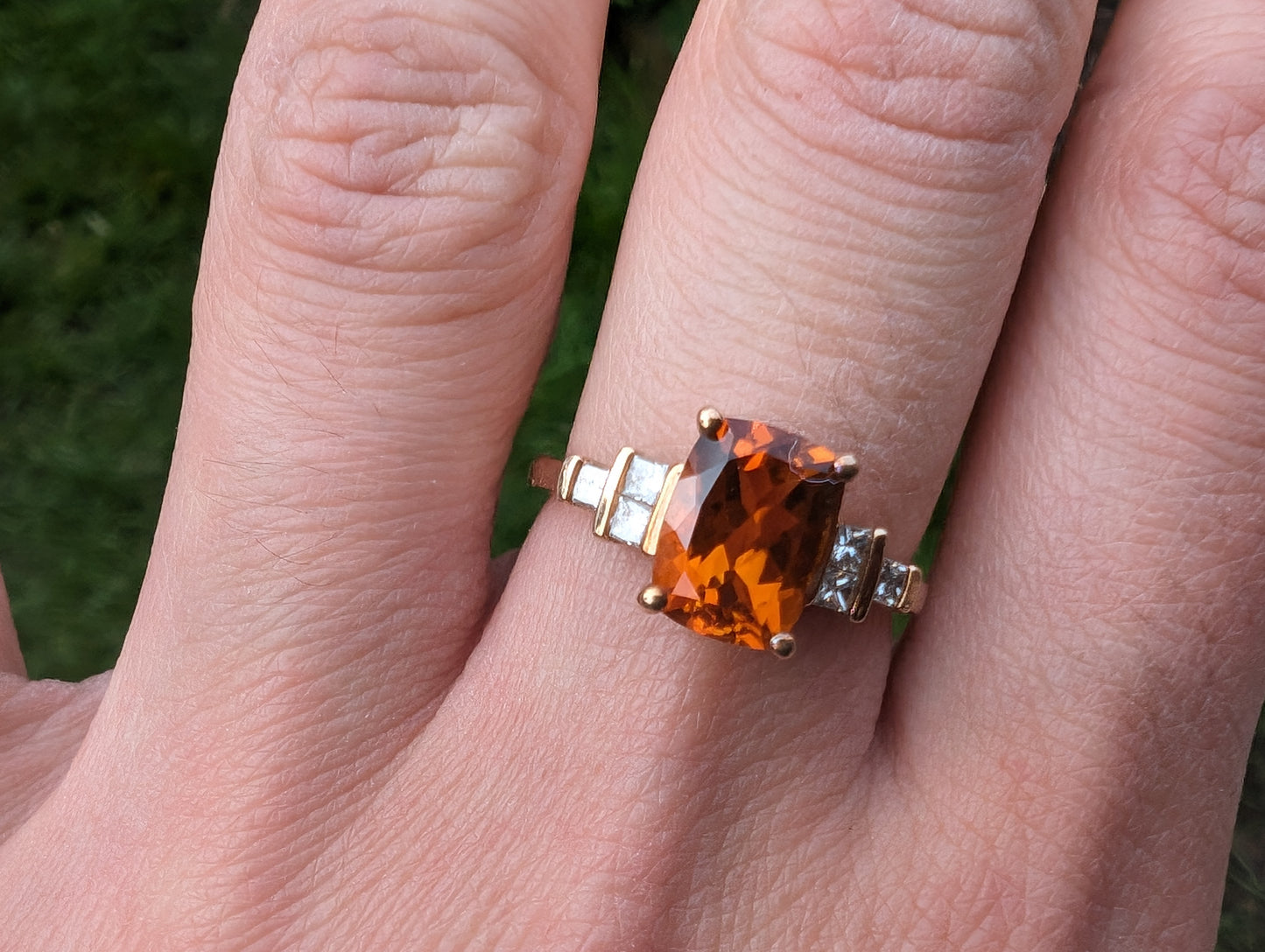 9ct Gold ring with Orange Topaz - The Goldfinch Collection
