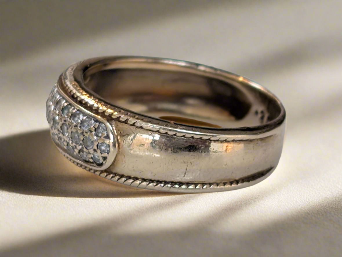 9ct yellow gold chunky diamond cluster ring