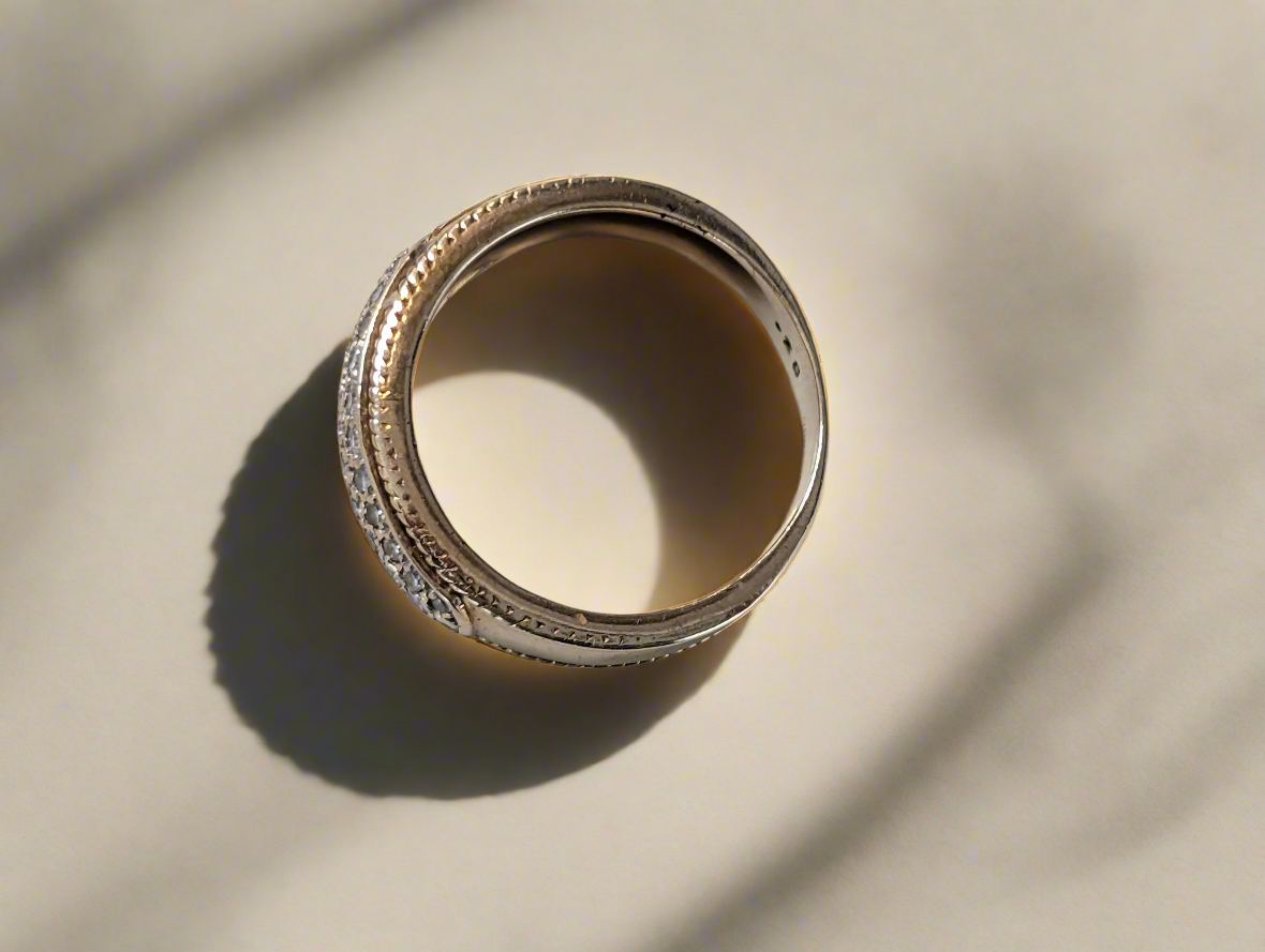 9ct yellow gold chunky diamond cluster ring