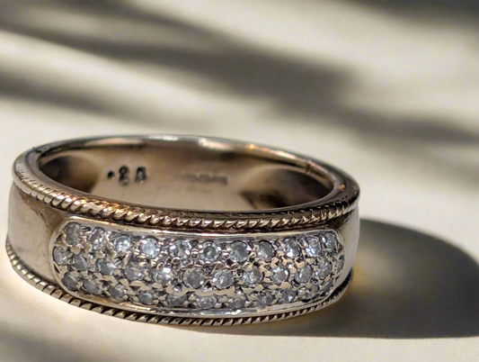 9ct yellow gold chunky diamond cluster ring