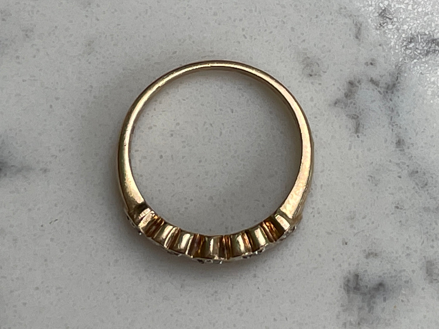 9ct gold ring with diamonds hearts - The Goldfinch Collection