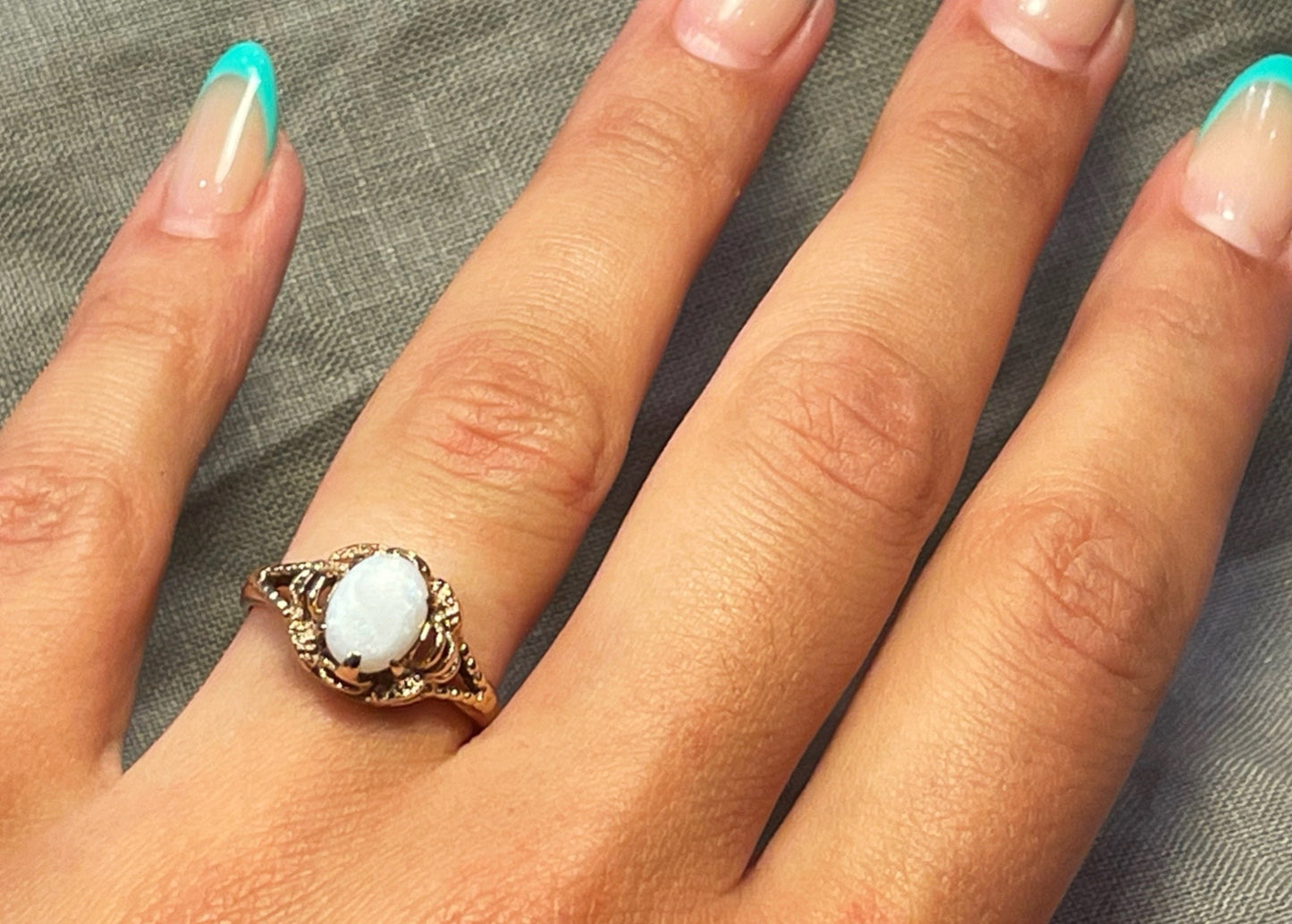 9ct gold opal solitaire ring - The Goldfinch Collection