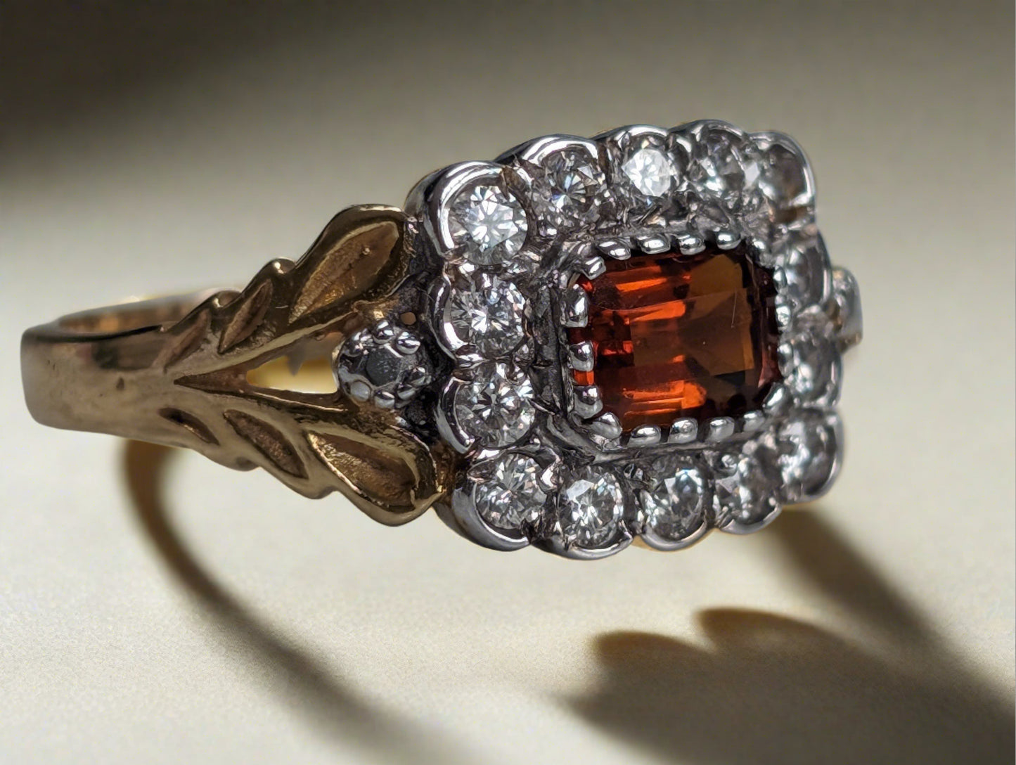 18ct gold ring with diamond and citrine - The Goldfinch Collection