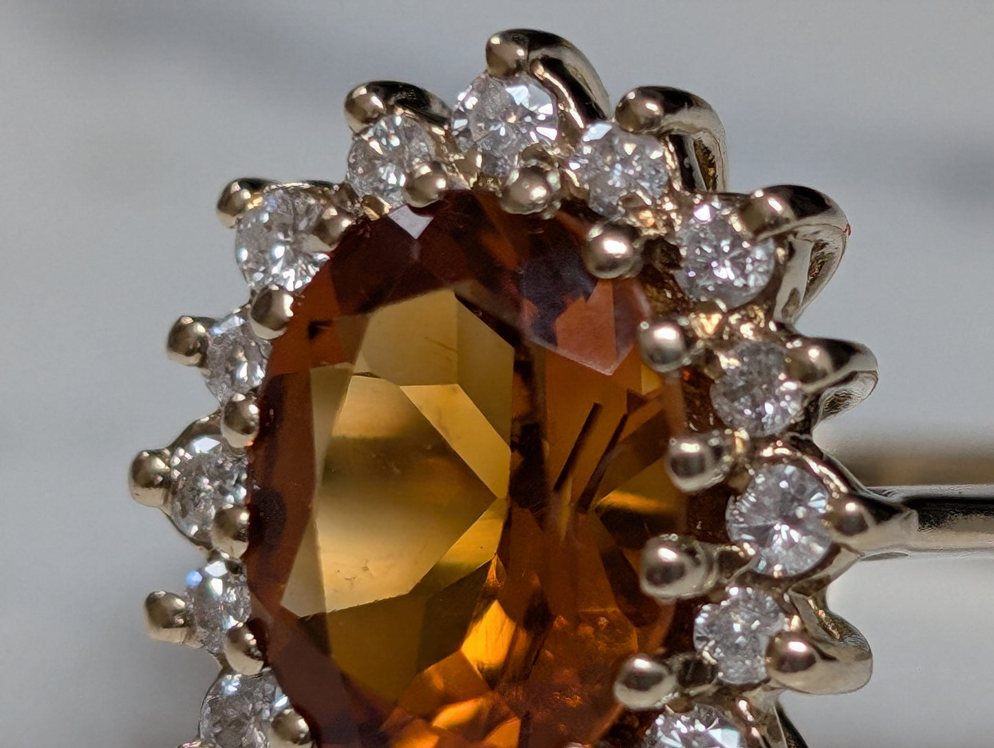 9ct yellow gold citrine and diamond cluster ring - The Goldfinch Collection