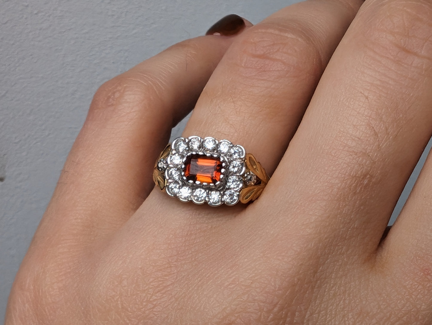 18ct gold ring with diamond and citrine - The Goldfinch Collection