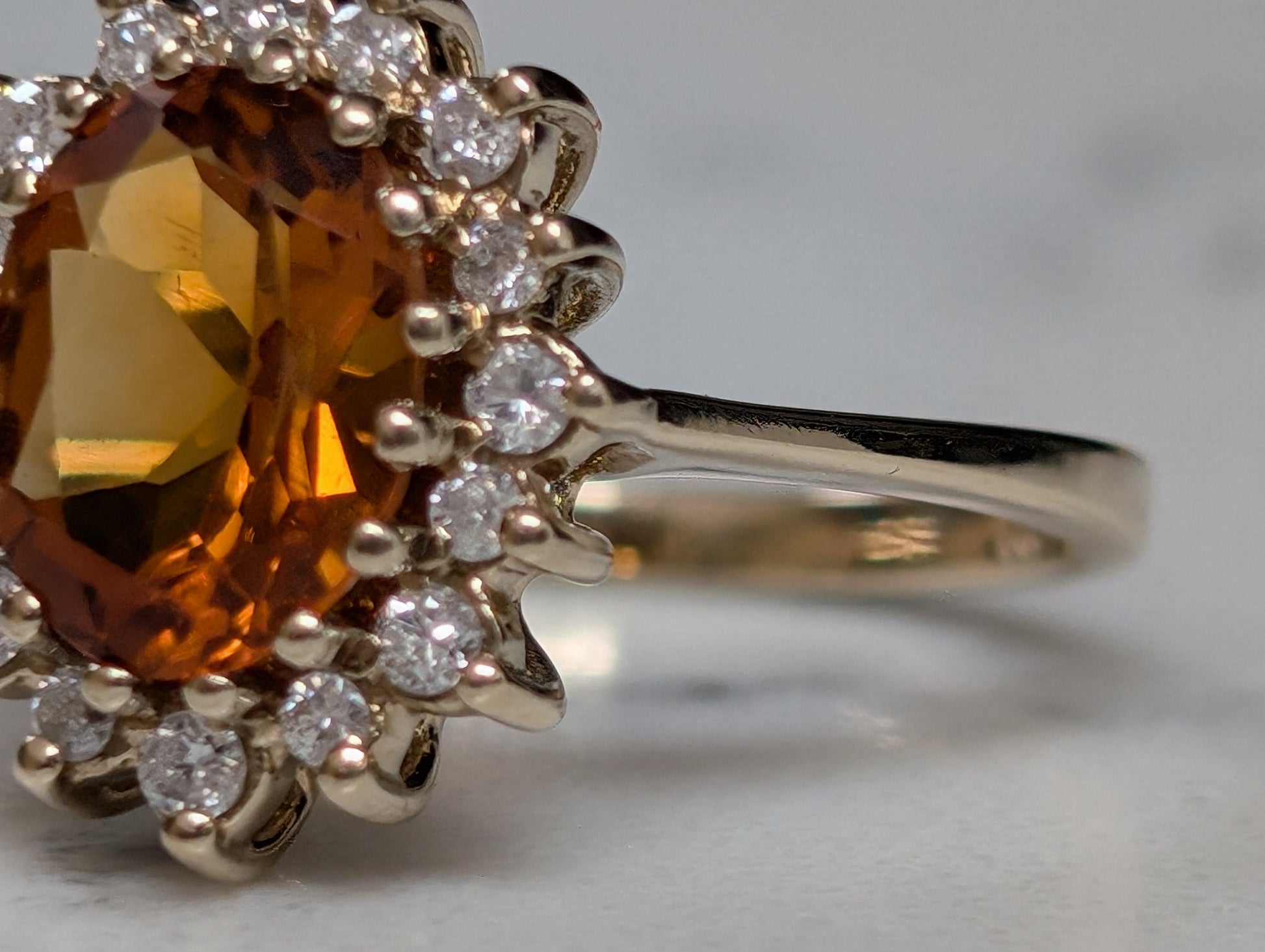 9ct yellow gold citrine and diamond cluster ring - The Goldfinch Collection