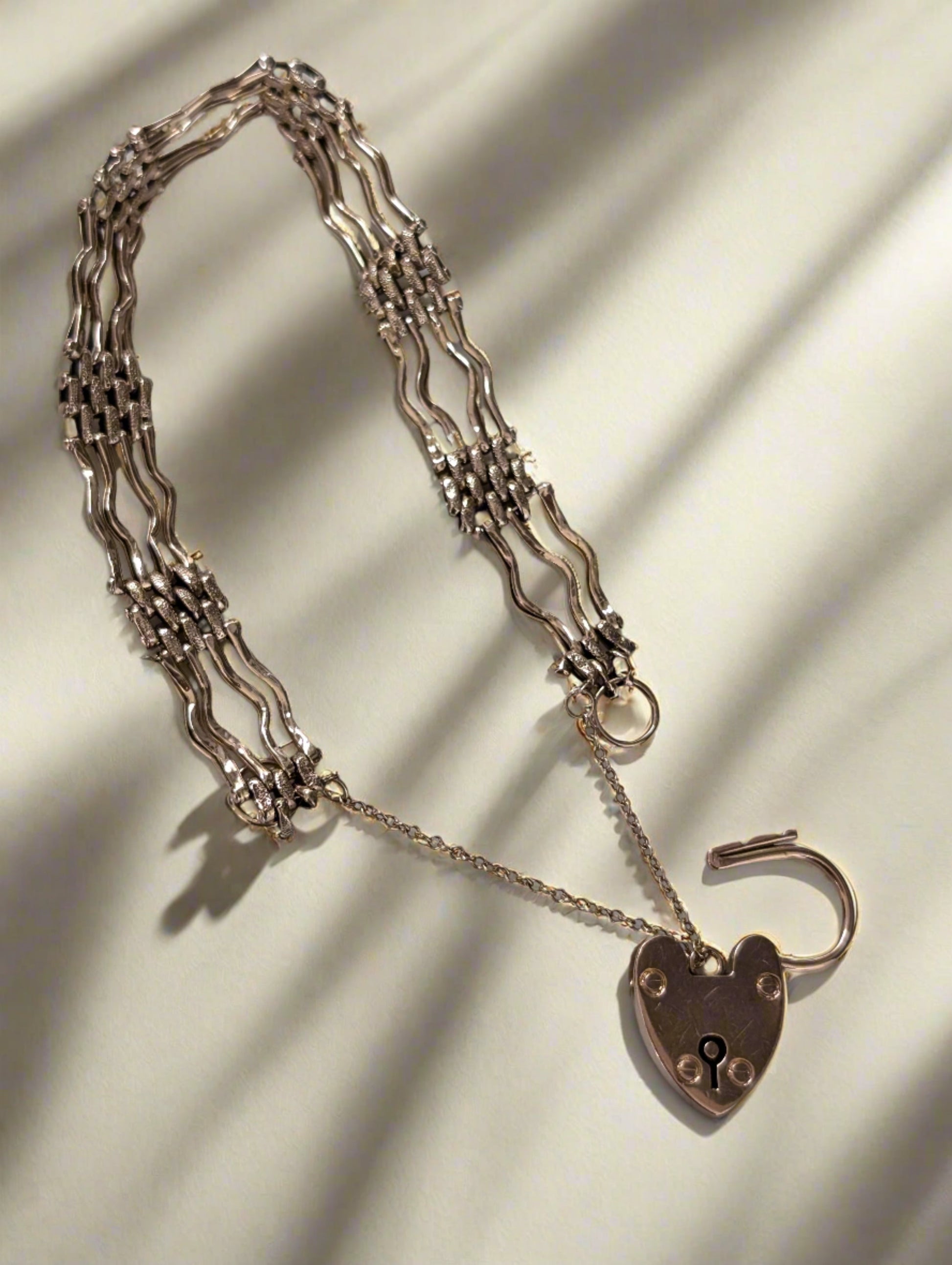 9ct yellow gold gate link charm bracelet - The Goldfinch Collection