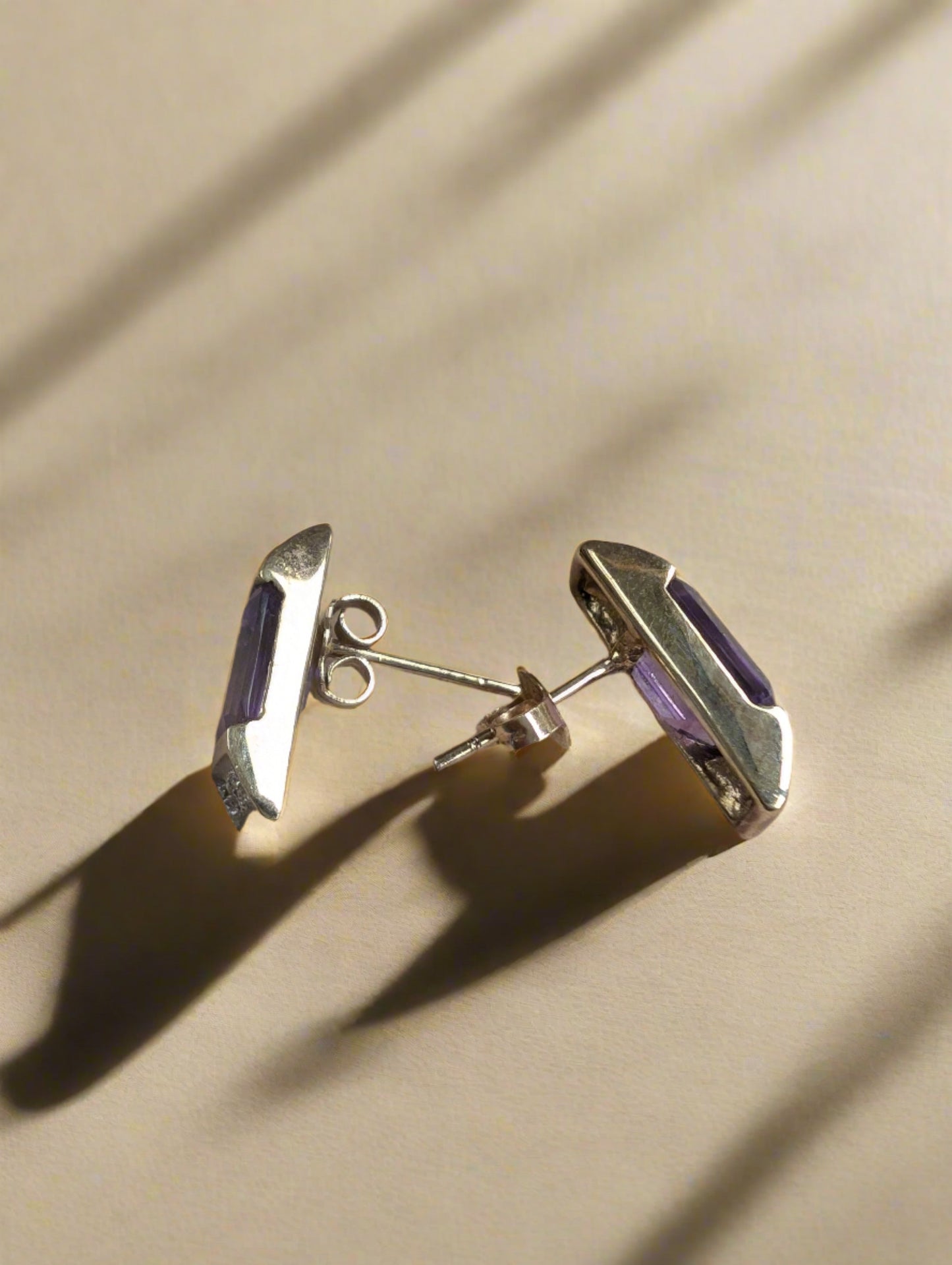 9ct Yellow Gold Amethyst and Diamond Stud Earrings - The Goldfinch Collection
