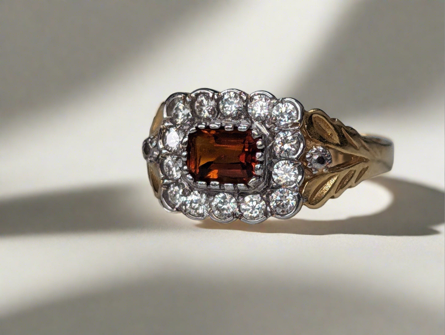 18ct gold ring with diamond and citrine - The Goldfinch Collection