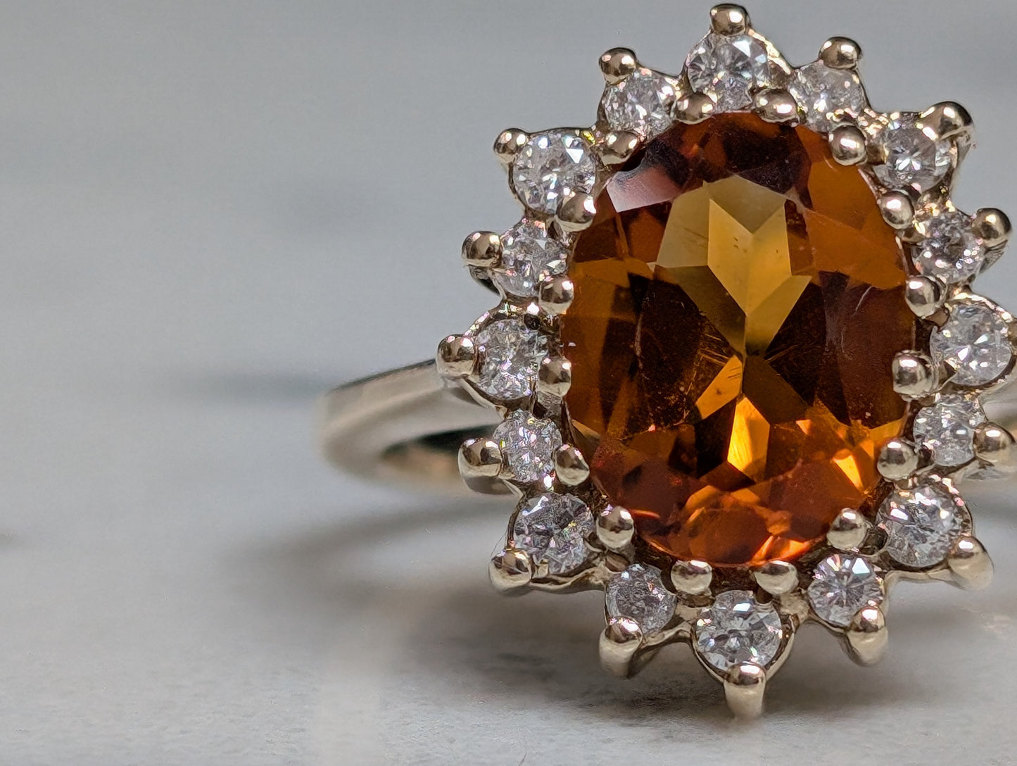 9ct yellow gold citrine and diamond cluster ring - The Goldfinch Collection