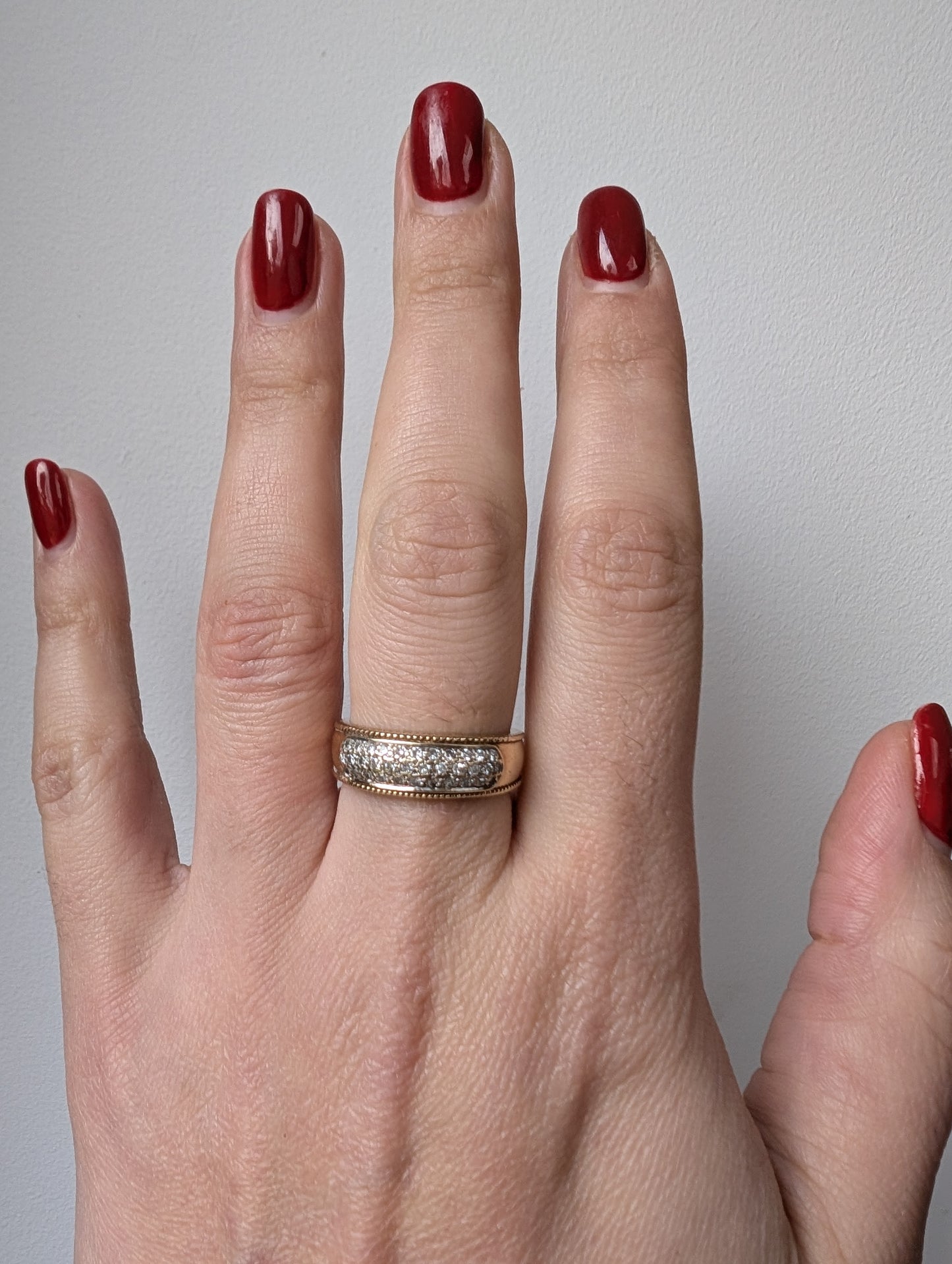 9ct yellow gold chunky diamond cluster ring