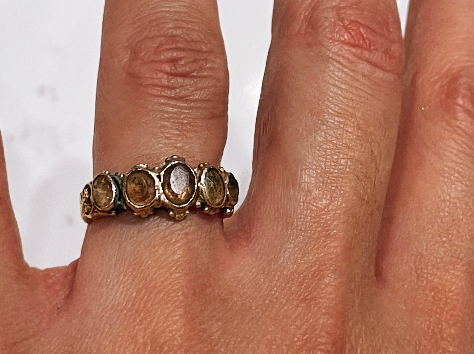 Victorian 18ct yellow gold five-stone citrine ring - The Goldfinch Collection