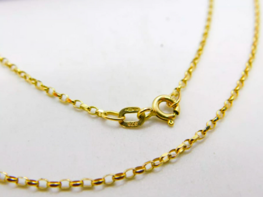 9ct yellow gold cable link chiain 1970's 18inch - The Goldfinch Collection