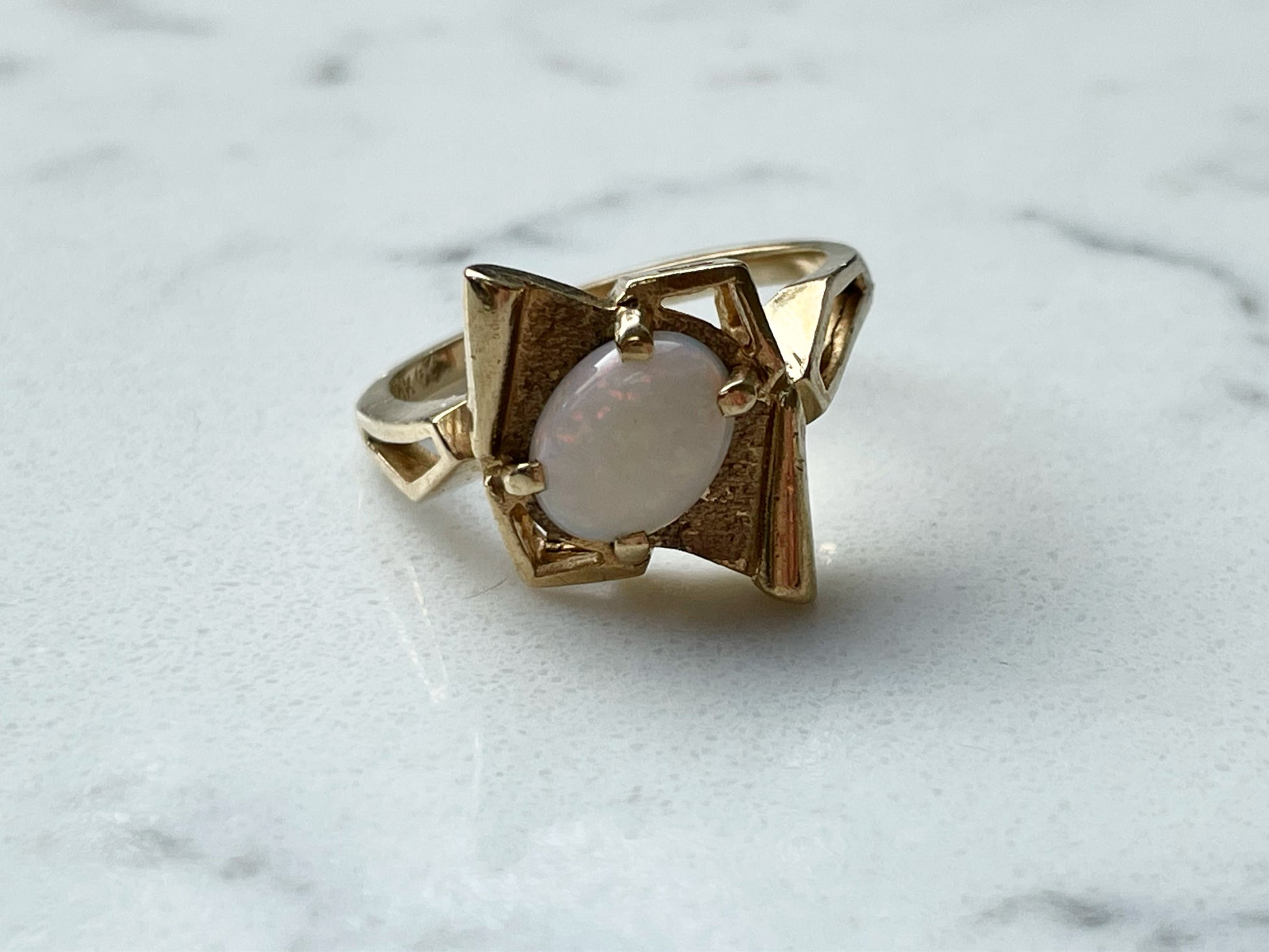 10ct art deco with opal - The Goldfinch Collection