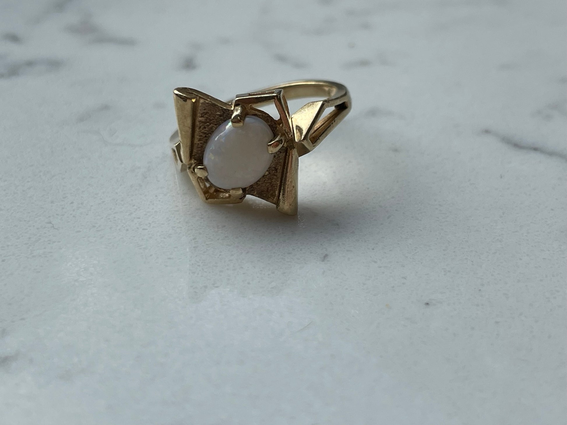 10ct art deco with opal - The Goldfinch Collection