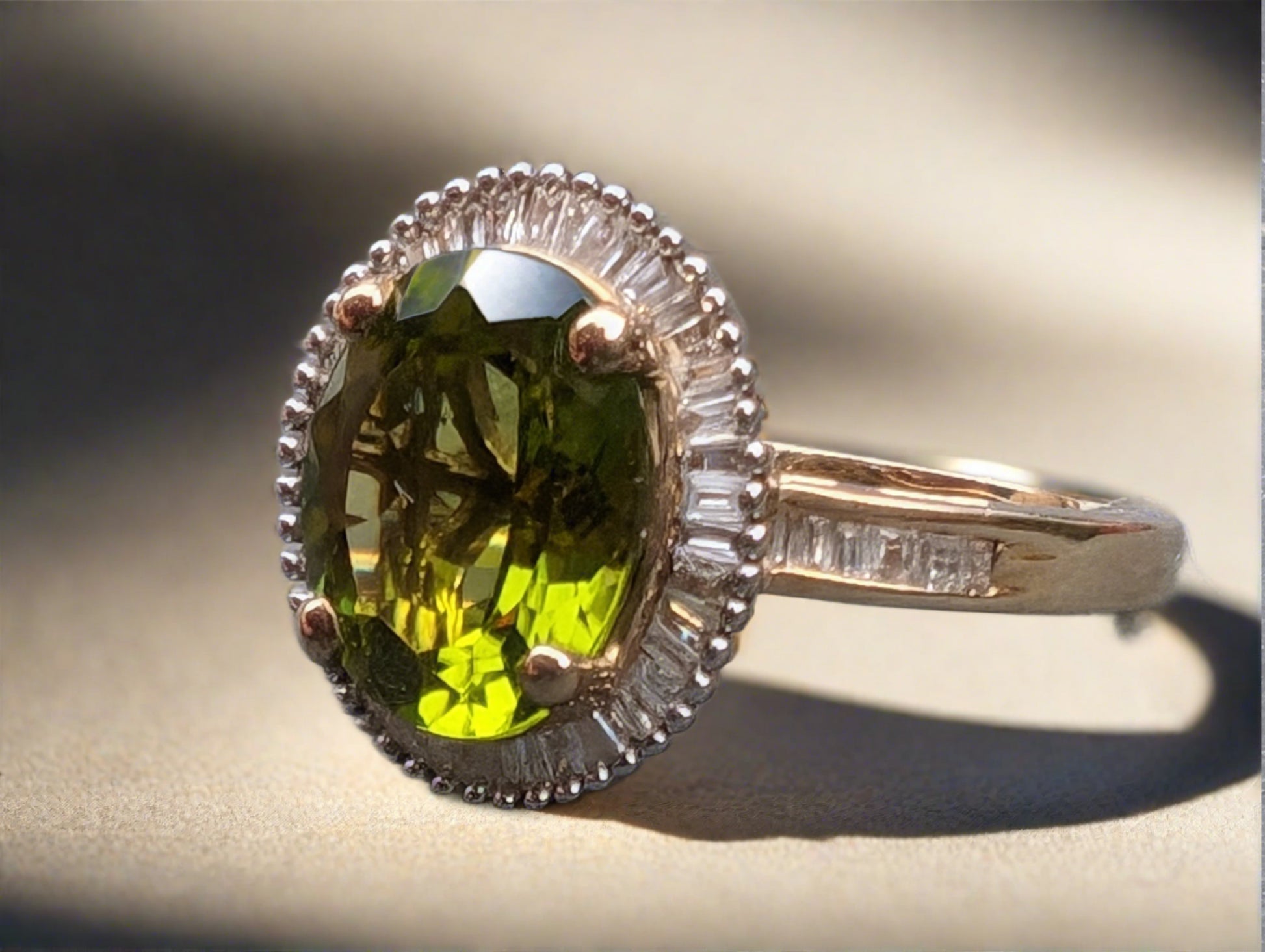 9ct gold ring with peridot ring - The Goldfinch Collection