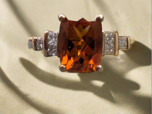 9ct Gold ring with Orange Topaz - The Goldfinch Collection