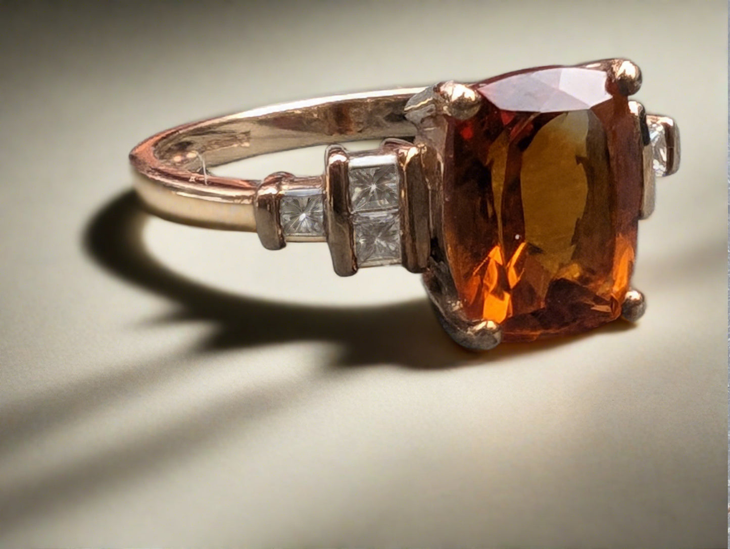 9ct Gold ring with Orange Topaz - The Goldfinch Collection
