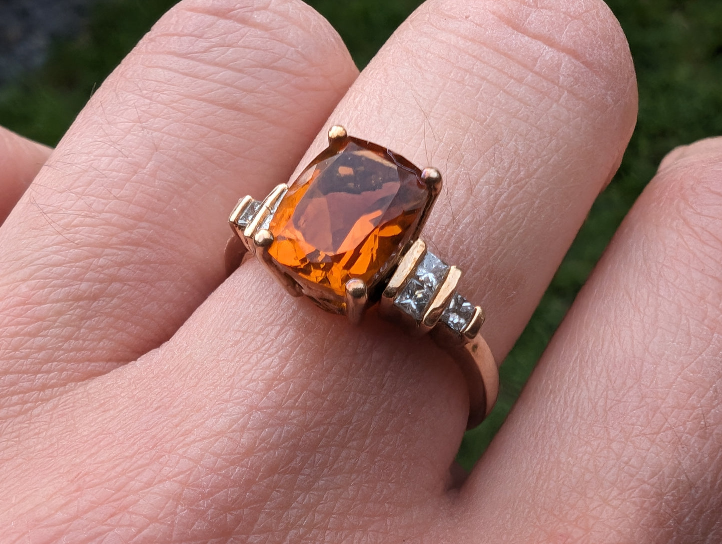 9ct Gold ring with Orange Topaz - The Goldfinch Collection