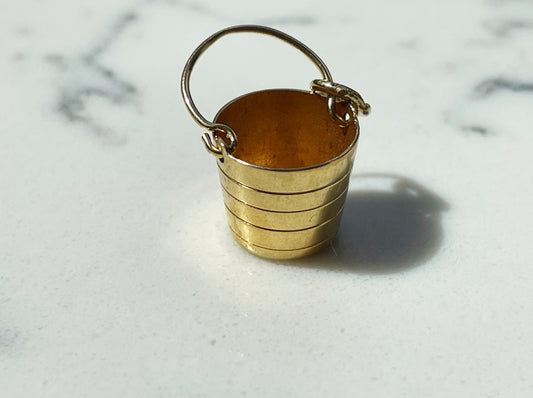 Bucket charm pendant in 9ct yellow gold - The Goldfinch Collection