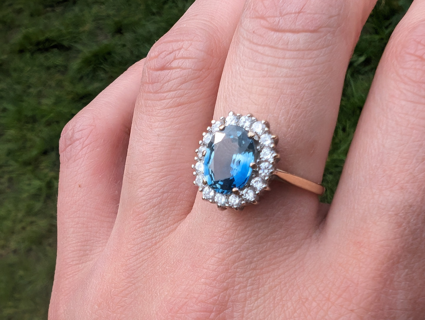 9ct yellow gold Blue Topaz & Diamond ring - The Goldfinch Collection