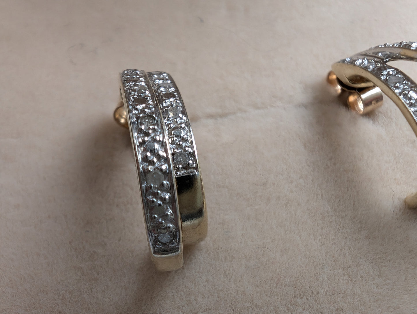 9ct Yellow Gold Diamond Huggie Hoop Earrings - The Goldfinch Collection