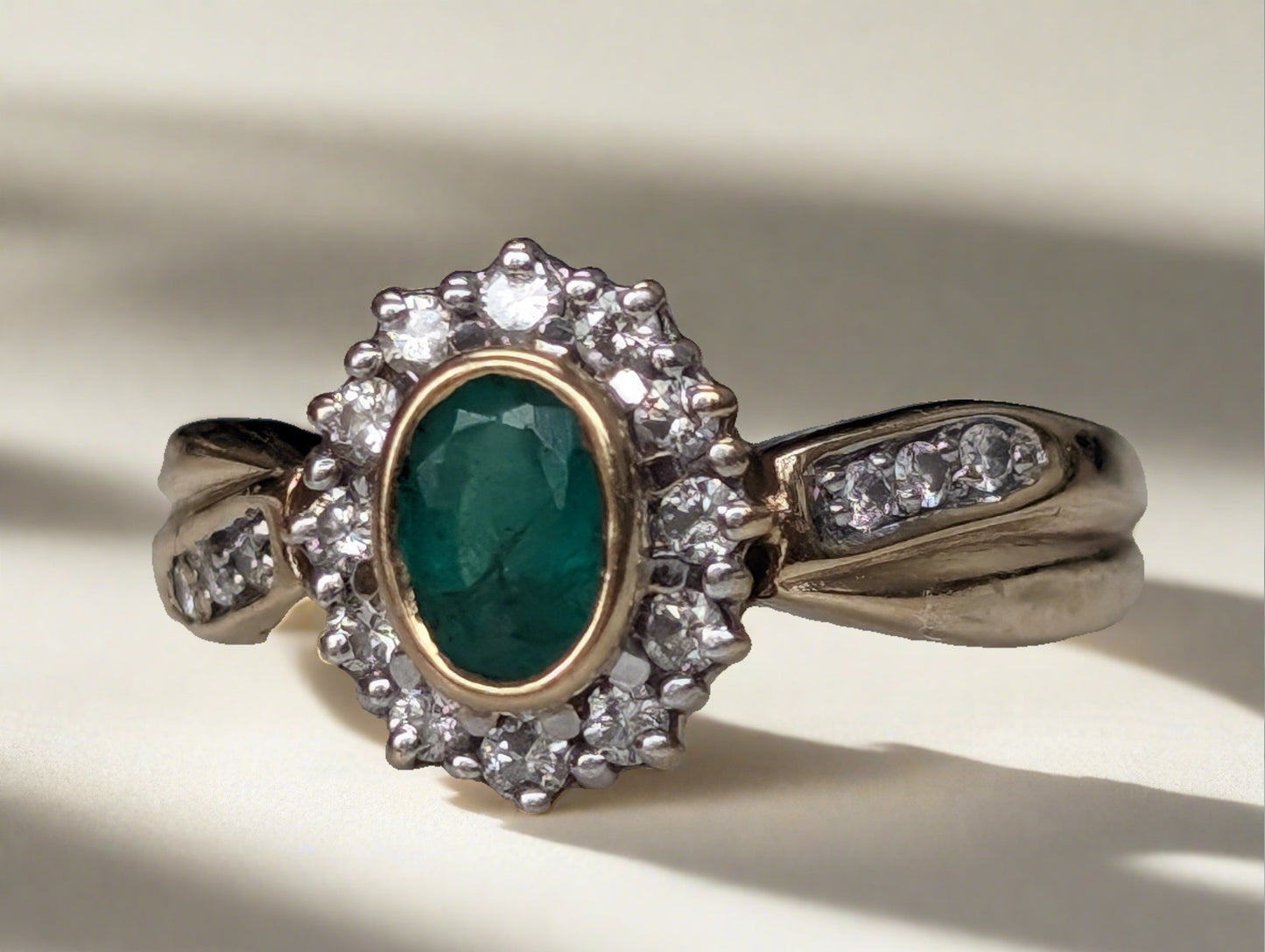 9ct emerald and diamond ring - The Goldfinch Collection