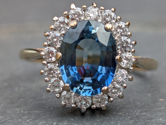 9ct yellow gold Blue Topaz & Diamond ring - The Goldfinch Collection