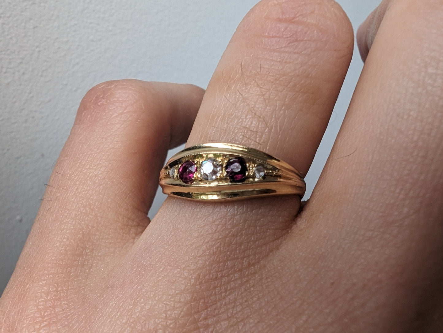 18ct yellow gold Late Victorian Ruby and diamond ring - The Goldfinch Collection