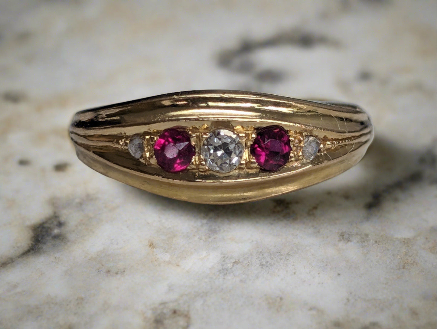 18ct yellow gold Late Victorian Ruby and diamond ring - The Goldfinch Collection